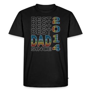 Meilleur papa du monde depuis l’anniversaire de la fête des pères 2014 - T-shirt Premium bio Homme - noir - Devant - Nico (187cm)