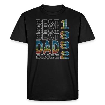 Best dad in the world since 1992 Father's Day - Men's Premium Organic T-Shirt - black - Front - Nico (187cm)