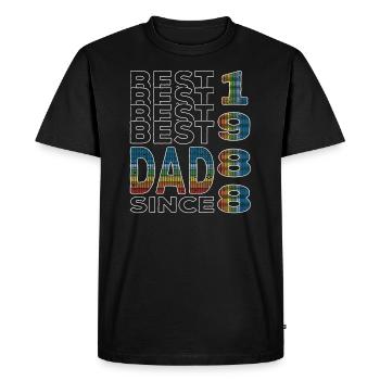 Best dad in the world since 1988 Father's Day - Men's Premium Organic T-Shirt - black - Front - Nico (187cm)