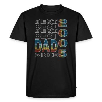 Meilleur papa du monde depuis 2005 Fête des Pères - T-shirt Premium bio Homme - noir - Devant - Nico (187cm)