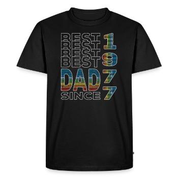 Meilleur papa du monde depuis 1977 Fête des Pères - T-shirt Premium bio Homme - noir - Devant - Nico (187cm)