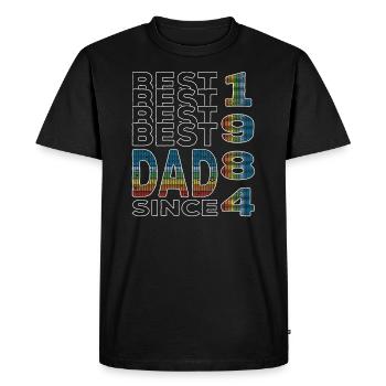 Meilleur papa du monde depuis 1984 Fête des Pères - T-shirt Premium bio Homme - noir - Devant - Nico (187cm)