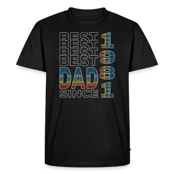 Meilleur père du monde depuis 1981 Fête des pères - T-shirt Premium bio Homme - noir - Devant - Nico (187cm)