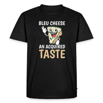 Bleu cheese An acquired taste - Men's Premium Organic T-Shirt - black - Front - Nico (187cm)