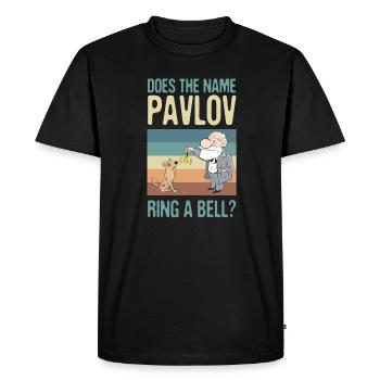 Le nom Pavlov est-il un nom familier pour les psychologues? - T-shirt Premium bio Homme - noir - Devant - Nico (187cm)
