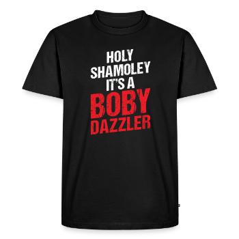 Sac de paille sacrée, c’est un Boby Dazzler - T-shirt Premium bio Homme - noir - Devant - Nico (187cm)