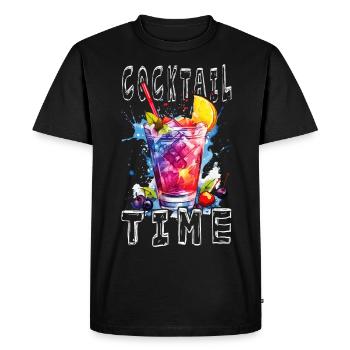 Cocktail Time Summer Beach Party Bar Club Boisson - T-shirt Premium bio Homme - noir - Devant - Nico (187cm)