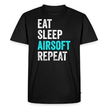Eat Sleep Airsoft Repeat Airsoft - Men's Premium Organic T-Shirt - black - Front - Nico (187cm)