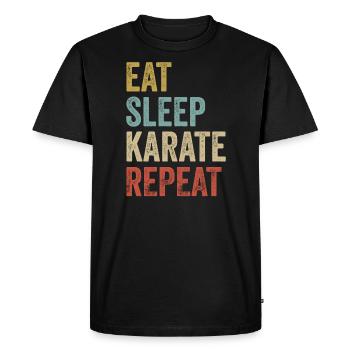 Manger Dormir Karaté Répéter Karaté - T-shirt Premium bio Homme - noir - Devant - Nico (187cm)