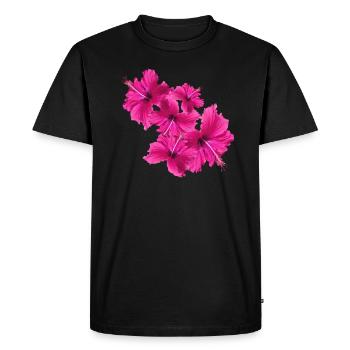 Hibiscus,Flower,Lotus,Blossom,Floral - Men's Premium Organic T-Shirt - black - Front - Nico (187cm)