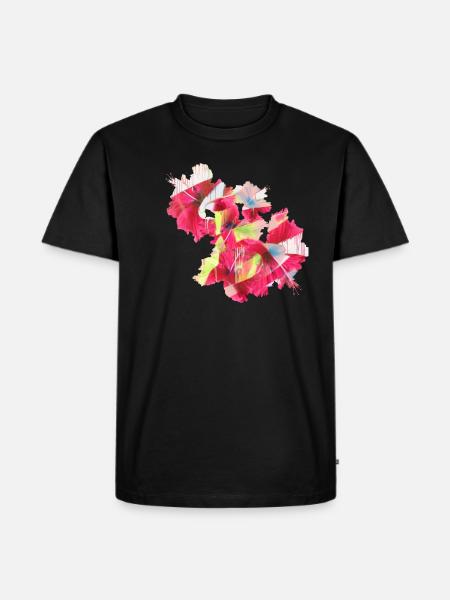 hibiskus,blume,lotus,blüte,floral,graffiti - Männer Premium Bio T-Shirt - Schwarz