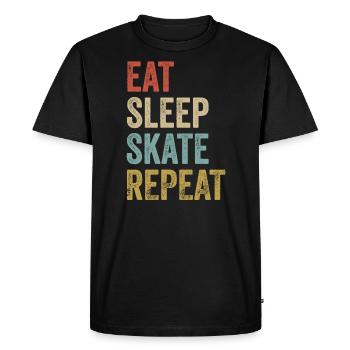 Manger Sommeil Skate Répéter Accessoires de patinage Ensoleillé - T-shirt Premium bio Homme - noir - Devant - Nico (187cm)