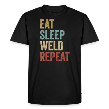 Mangez Sleep Weld Repeat Metal Worker Welder - T-shirt Premium bio Homme - noir - Devant - Nico (187cm)