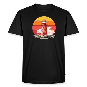 Phare maritime en mer du Nord Mer Baltique - T-shirt Premium bio Homme - noir - Devant - Nico (187cm)