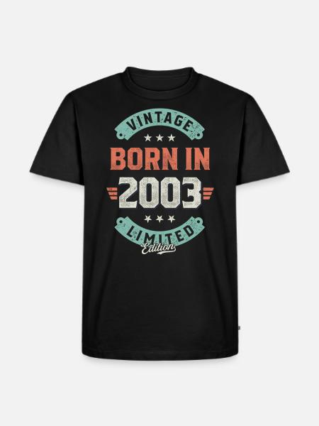 Millésime né en 2003 - T-shirt Premium bio Homme - noir