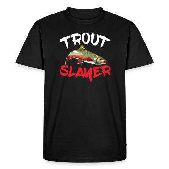 Trout killer for all fishing fans - Men's Premium Organic T-Shirt - black - Front - Nico (187cm)