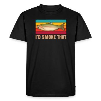 I would smoke this for all fishing fans - Men's Premium Organic T-Shirt - black - Front - Nico (187cm)