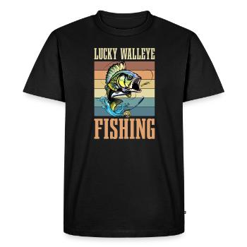 Pêche au doré porte-bonheur pour tous les amateurs de pêche - T-shirt Premium bio Homme - noir - Devant - Nico (187cm)