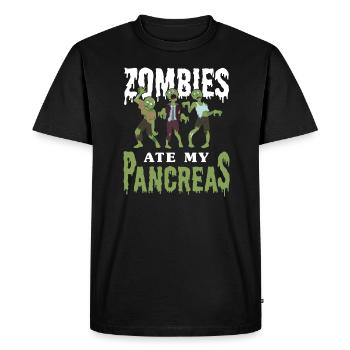 Les zombies ont mon pancréas comme un - T-shirt Premium bio Homme - noir - Devant - Nico (187cm)