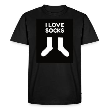 J’adore les chaussettes - T-shirt Premium bio Homme - noir - Devant - Nico (187cm)
