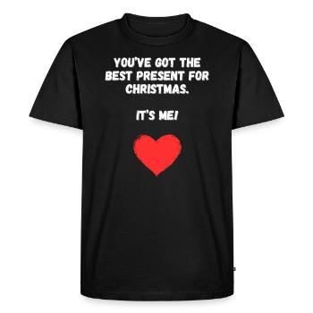 You Are the Christmas Gift - Heart+Text Design - Men's Premium Organic T-Shirt - black - Front - Nico (187cm)
