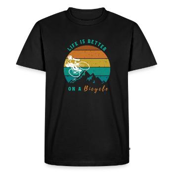 Life Is Better On A Bicycle - Men's Premium Organic T-Shirt - black - Front - Nico (187cm)