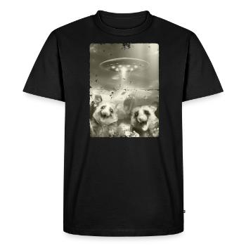 Opossums d’invasion d’ovnis extraterrestres - T-shirt Premium bio Homme - noir - Devant - Nico (187cm)