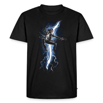 23F 0066 bk - Men's Premium Organic T-Shirt - black - Front - Nico (187cm)