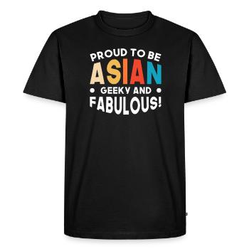 Fier d’être un geek asiatique et fabuleux - T-shirt Premium bio Homme - noir - Devant - Nico (187cm)