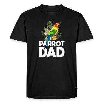 Parrot Father For Parrot Lovers - Men's Premium Organic T-Shirt - black - Front - Nico (187cm)
