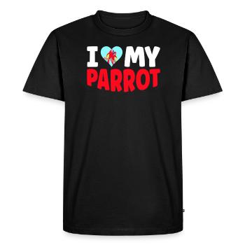 I love my parrot for parrot lovers - Men's Premium Organic T-Shirt - black - Front - Nico (187cm)