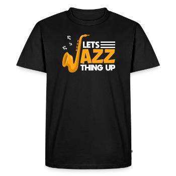 Let’s Jazz Thing Up Saxophone Swing Partitions - T-shirt Premium bio Homme - noir - Devant - Nico (187cm)