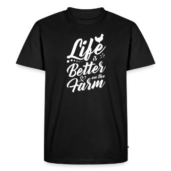 La vie est meilleure à la ferme - T-shirt Premium bio Homme - noir - Devant - Nico (187cm)