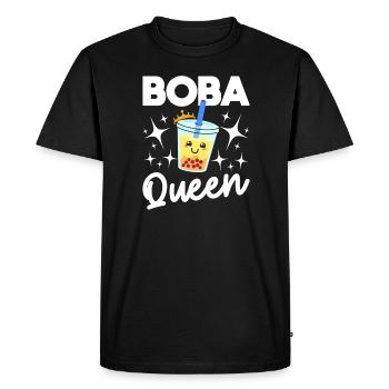 Boba queen - Men's Premium Organic T-Shirt - black - Front - Nico (187cm)