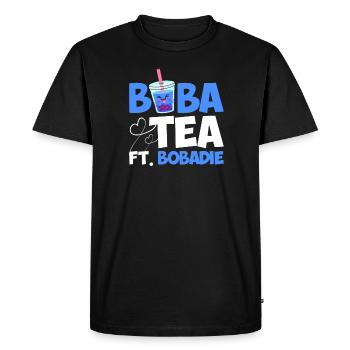 Boba Tea Ft. Bobadie - Men's Premium Organic T-Shirt - black - Front - Nico (187cm)