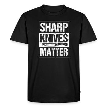 Les couteaux tranchants sont importants - T-shirt Premium bio Homme - noir - Devant - Nico (187cm)