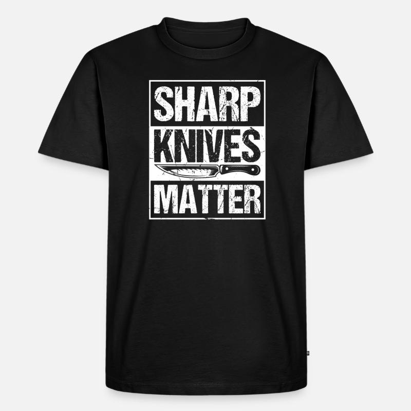 Scharfe Messer Sind Wichtig - Männer Premium Bio T-Shirt - Schwarz