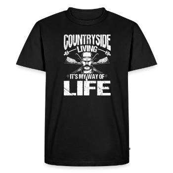 Vivre à la campagne est mon mode de vie - T-shirt Premium bio Homme - noir - Devant - Nico (187cm)