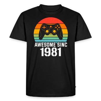 1981 Birthday Gift For All Gamers 1981 - Men's Premium Organic T-Shirt - black - Front - Nico (187cm)