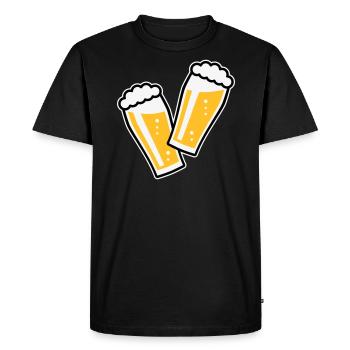 2 Toasting Beer Glasses (Cheers / Pale Ale / 3C) - Men's Premium Organic T-Shirt - black - Front - Nico (187cm)
