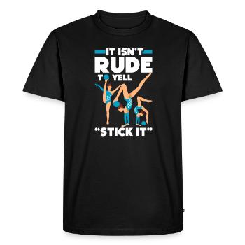 Ce n’est pas impoli de crier - T-shirt Premium bio Homme - noir - Devant - Nico (187cm)
