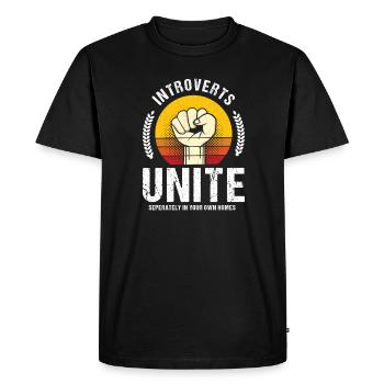 Les introvertis s’unissent séparément dans leur - T-shirt Premium bio Homme - noir - Devant - Nico (187cm)