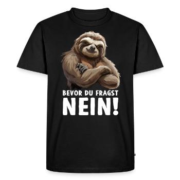 Paresseux Paresseux Désert Avant que vous ne demandiez non - T-shirt Premium bio Homme - noir - Devant - Nico (187cm)