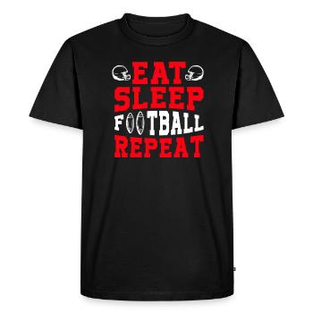Sleep Football Repeat - Men's Premium Organic T-Shirt - black - Front - Nico (187cm)