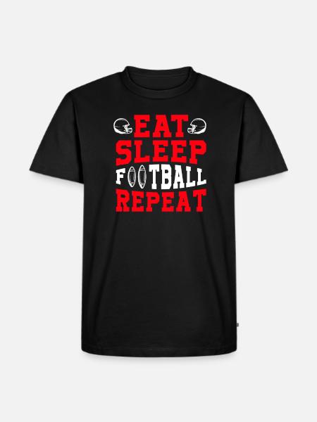 Sleep Football Repeat - Men's Premium Organic T-Shirt - black