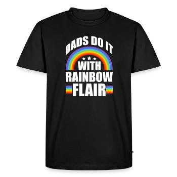 Fathers do it with rainbow flair - Men's Premium Organic T-Shirt - black - Front - Nico (187cm)