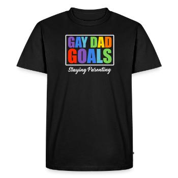 Gay Dad Targets Slain Parenting - Men's Premium Organic T-Shirt - black - Front - Nico (187cm)