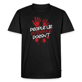 People lie, don't prove - Men's Premium Organic T-Shirt - black - Front - Nico (187cm)