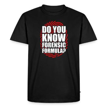 Know the Forensic Formula - Men's Premium Organic T-Shirt - black - Front - Nico (187cm)