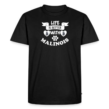 Life is better with a Malinois belgian shepard - Men's Premium Organic T-Shirt - black - Front - Nico (187cm)